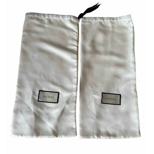 2* GucciDust Bag Shoe Bag - Satin Ivory- 17.5" x 8 ”